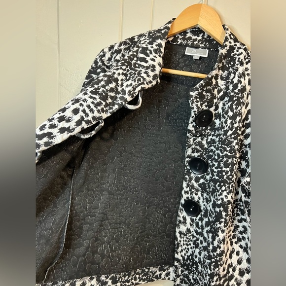 JM Collection Leopard print Jacket black and white - Picture 6 of 8